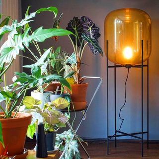 Glass LED postmodern floor lamp wide — metal warm