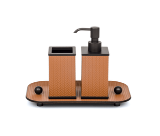square chrome burnished brass toothbrush holder premium bathroom detail