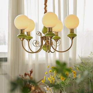 Modern metal hanging lamp with green diffuser ceiling pendant