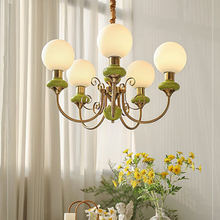 Green shade pendant light modern metal fixture for living room