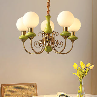 Adjustable green shade metal pendant lamp hanging ceiling fixture