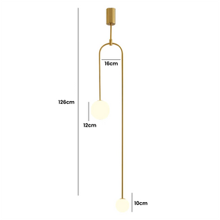 Pendant Lamp – Modern Asymmetrical Lighting Fixture with Glass Ball Design