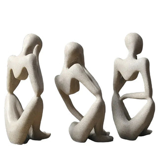 thinker sculpture nordic art handmade resin figurine home decor detail