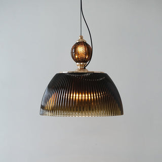 Retro green glass pendant with stylish glass shade