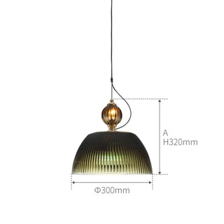 Green glass ceiling lamp in retro stylish design