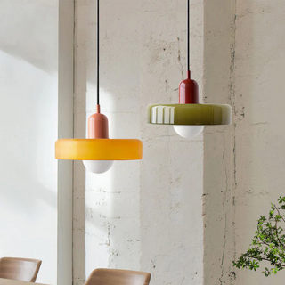 Small LED glass pendant hanging lamp for kitchen island