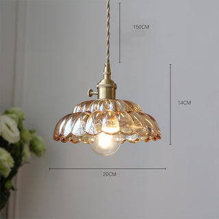 Mid-century pendant with clear globe glass shade
