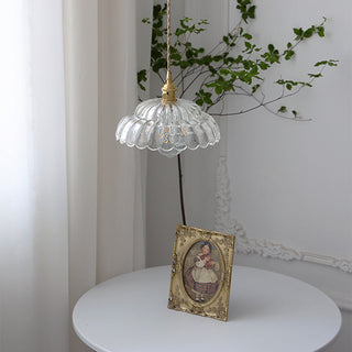 Clear glass pendant showing transparent globe shade