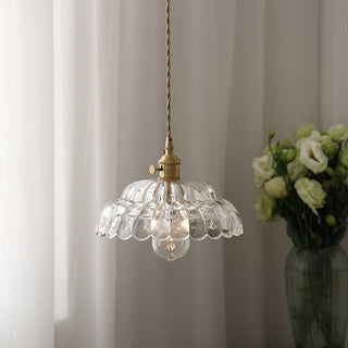 Clear glass shade pendant for contemporary dining room