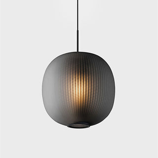 Frosted glass pendant lantern with retro iron frame — ambient lighting