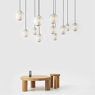 Frosted lantern pendant top view — retro iron frame ceiling lamp