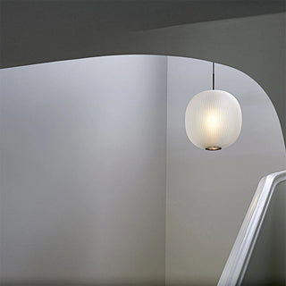 Retro iron frame lantern pendant hanging — frosted glass ceiling lamp