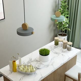 Macaroon pendant side view — colorful LED adjustable ceiling lamp