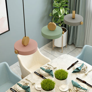 Mini pendant from below — macaroon color LED ceiling lamp