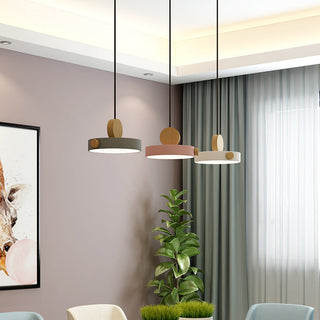 Colorful macaroon pendant from above — mini LED hanging lamp