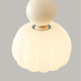 Pendant lamp with creative pumpkin-shaped ceramic shade