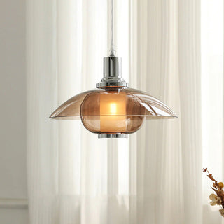 Nordic clear glass pendant light with adjustable cord and iron fixture