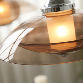 Lámpara Colgante Nórdica - Lámpara Colgante de Cristal Transparente Con Cable Ajustable y Soporte de Hierro