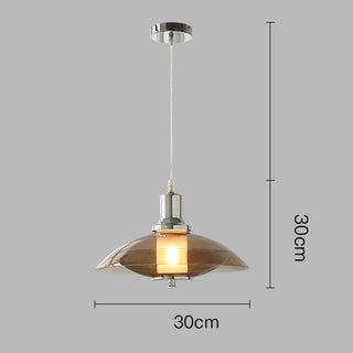 Lámpara Colgante Nórdica - Lámpara Colgante de Cristal Transparente Con Cable Ajustable y Soporte de Hierro