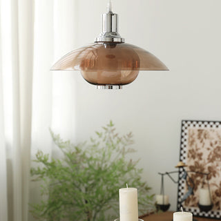 Nordic pendant in interior — clear glass iron adjustable ceiling lamp