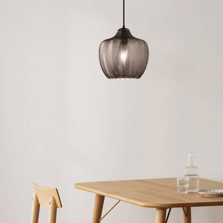 Single pendant with Scandinavian metal and glass design