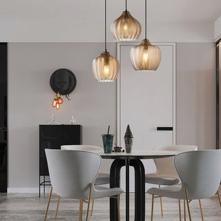 Suspension scandinave - Luminaire suspendu moderne en métal et verre à tête unique pour îlot de cuisine