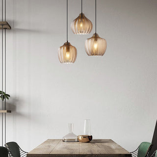 Suspension scandinave - Luminaire suspendu moderne en métal et verre à tête unique pour îlot de cuisine