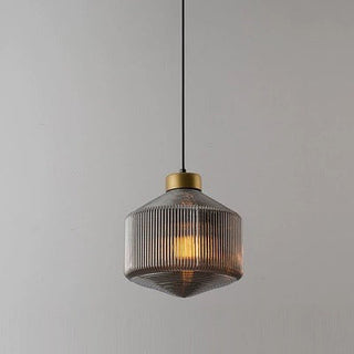 Modern clear glass pendant with chrome ceiling fixture