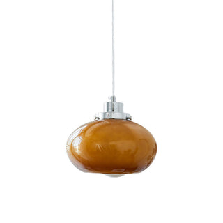 Yellow Bauhaus glass pendant lamp — adjustable ceiling fixture