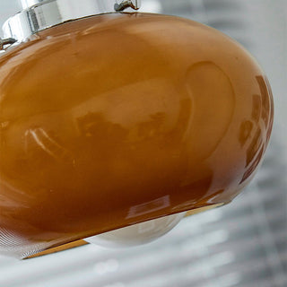 Glass yellow pendant lamp detail — Bauhaus adjustable ceiling