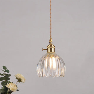Clear glass flower pendant — vintage-inspired modern design
