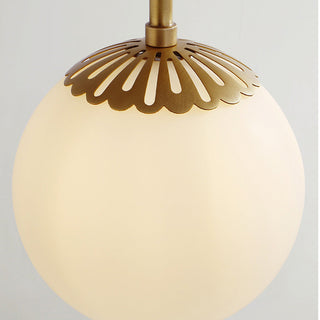 Vintage brass pendant from below — single head retro fixture