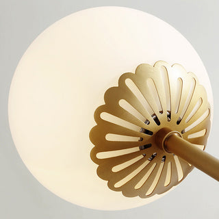 Retro brass pendant side view — vintage single head ceiling lamp