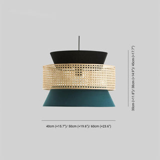 Vintage handmade rattan pendant detail — warm ambient ceiling fixture