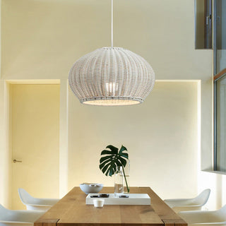Bauhaus woven rattan lantern pendant lamp for modern decor