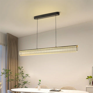 Modern long LED acrylic pendant light with soft glow ceiling fixture