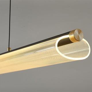 Lámpara colgante acrílica moderna – Colgante LED largo con iluminación de brillo suave