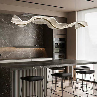 Water ripple ceiling fixture casting wave-pattern light