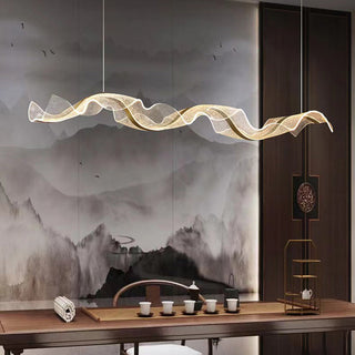 Unique ripple glass pendant — contemporary interior fixture