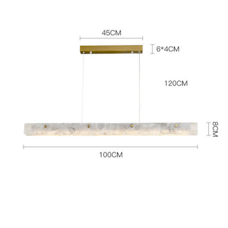 Luxury long strip marble LED pendant — contemporary ceiling lamp
