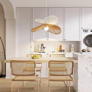 Natural adjustable rattan pendant — hanging ceiling lamp
