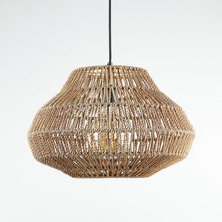 Retro rustic pendant with handcrafted rope shade design