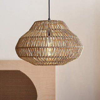 Handmade rope pendant lamp — rustic retro ceiling fixture