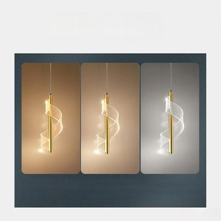 Modern Suspension Light – Spiral Pendant Lamp with PVC Lampshade & LED