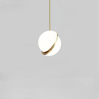 Circle Pendant Light – Modern Pendant Light With Gold Finish & Adjustable Suspension Cable