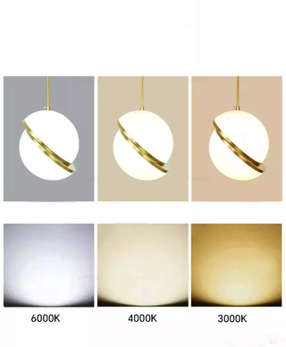 Circle Pendant Light – Modern Pendant Light With Gold Finish & Adjustable Suspension Cable