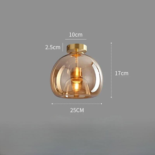 Durable Ceiling Light – Oval Glass Shade with Metal Halide Lamp Included