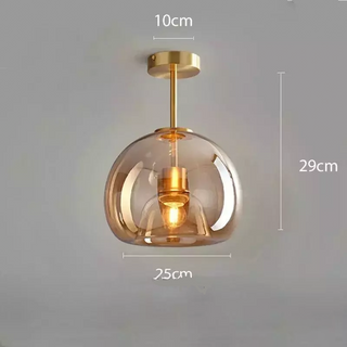 Durable Ceiling Light – Oval Glass Shade with Metal Halide Lamp Included