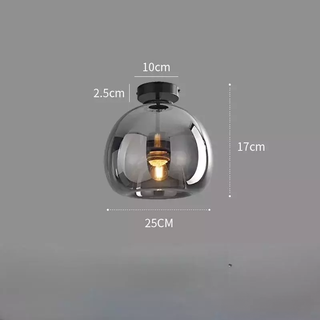Durable Ceiling Light – Oval Glass Shade with Metal Halide Lamp Included