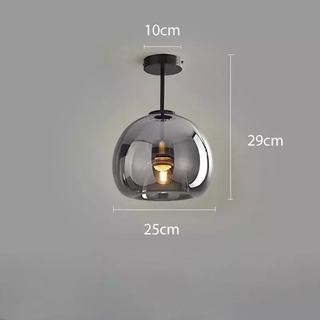 Durable Ceiling Light – Oval Glass Shade with Metal Halide Lamp Included